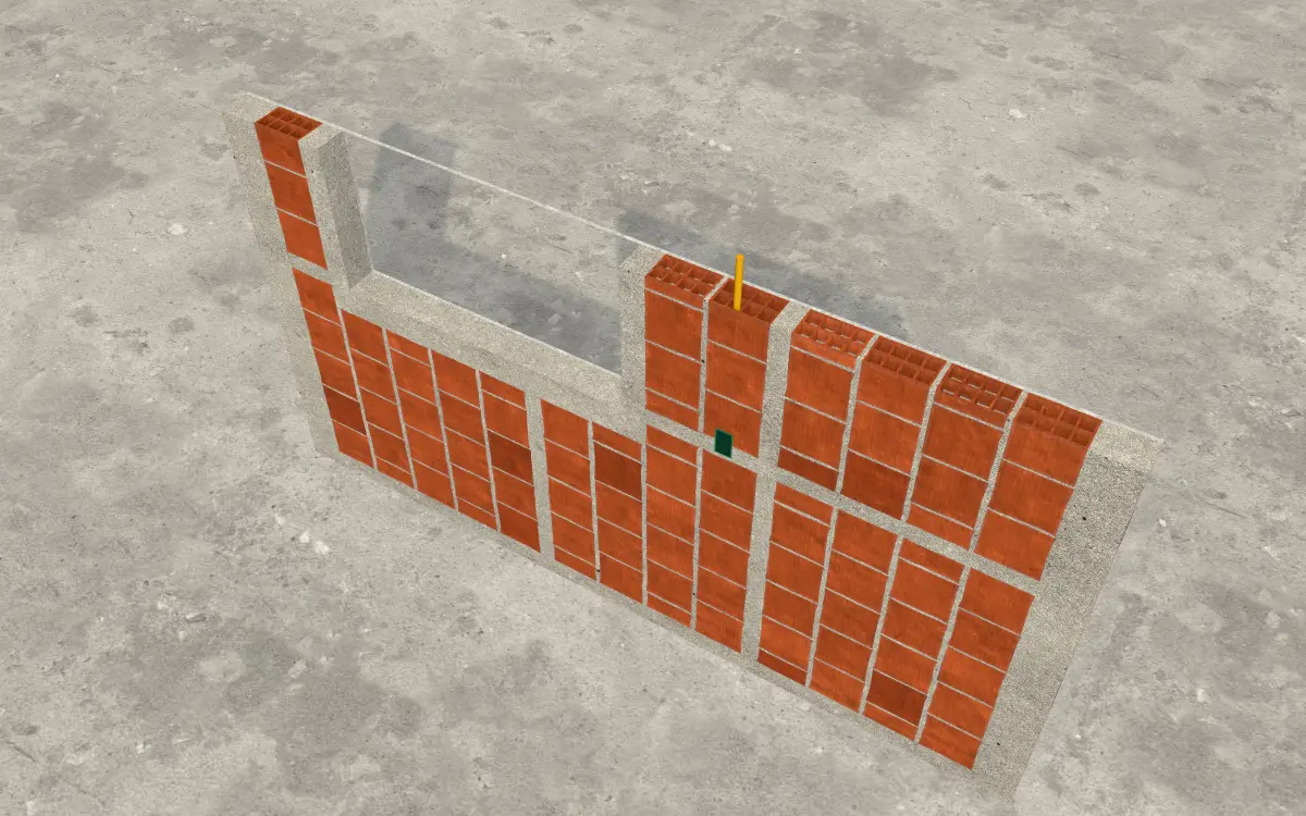 Painel pré-moldado misto JetCasa em corte 3D